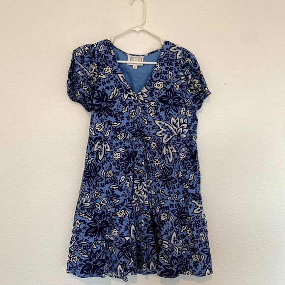 Sail to Sable Blue Floral Mini Dress (M) - Picture 4 of 10